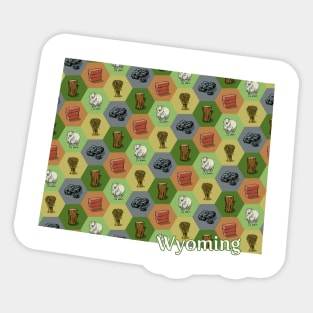 Wyoming State Map Board Games Sticker